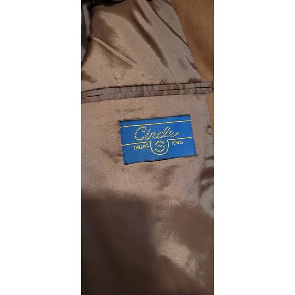 Circle S Mens Faux Suede Blazer Sz 46R 2 Button Blazer Sport Coat Jacket Brown - Picture 3 of 9